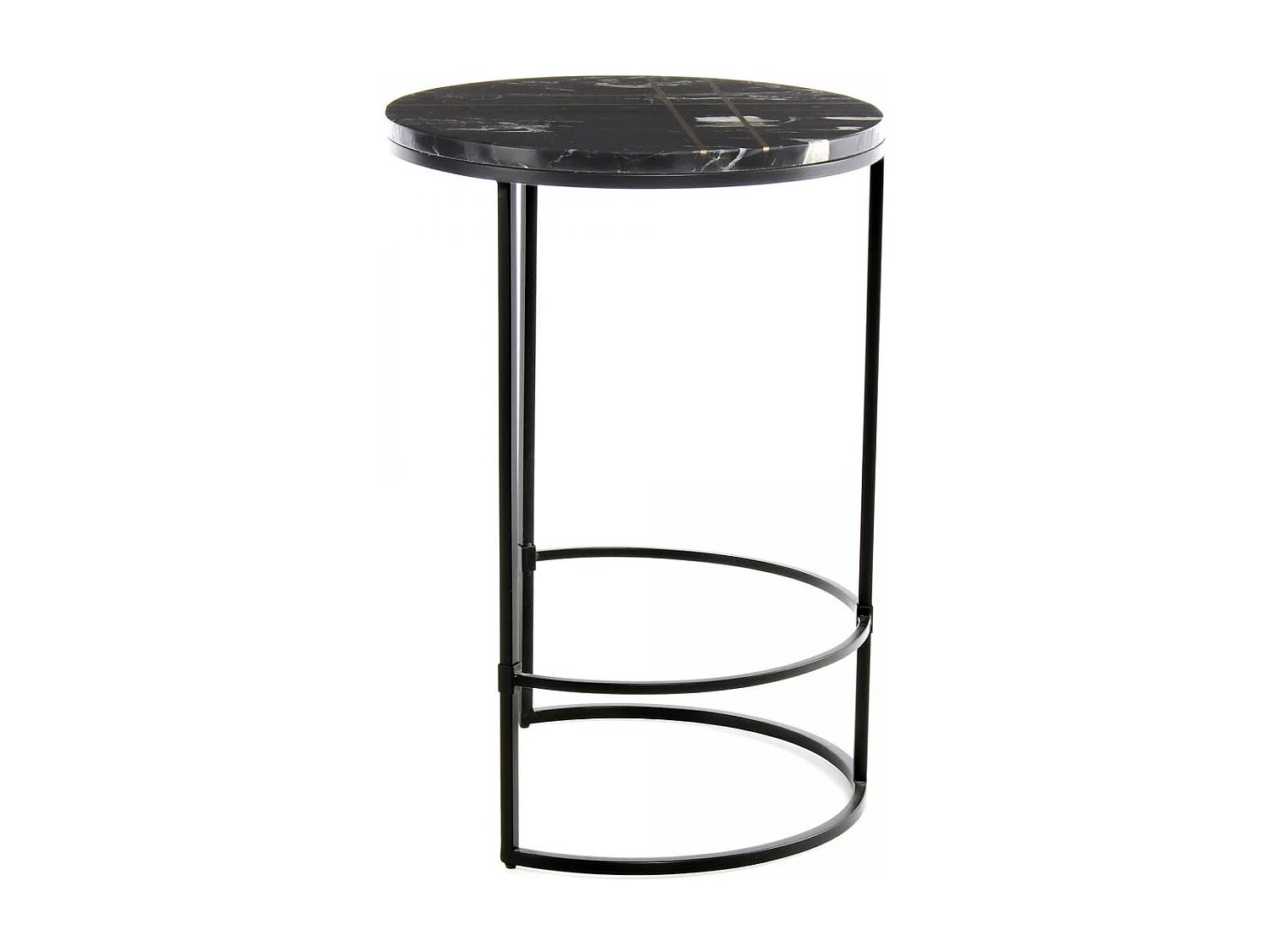 Table basse semi artisanal en marbre EKE 45x45 noir