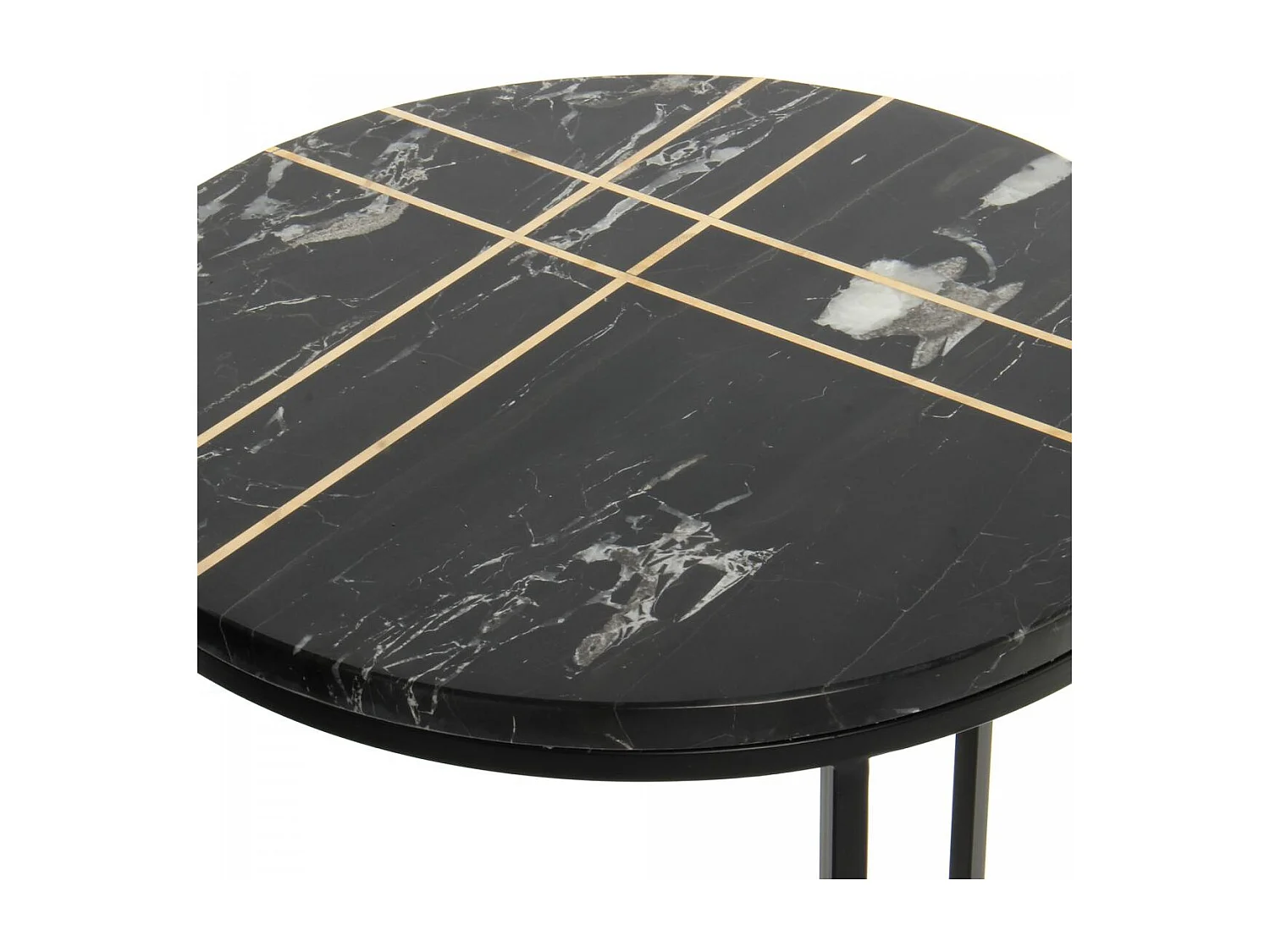 Table basse semi artisanal en marbre EKE 45x45 noir