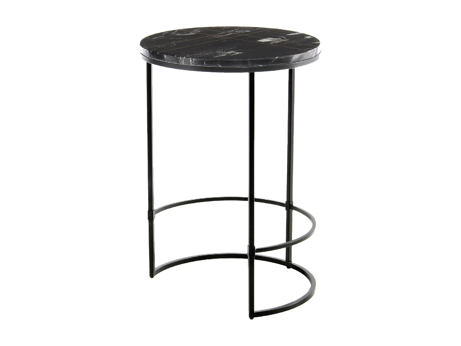 Table basse semi artisanal en marbre EKE 45x45 noir