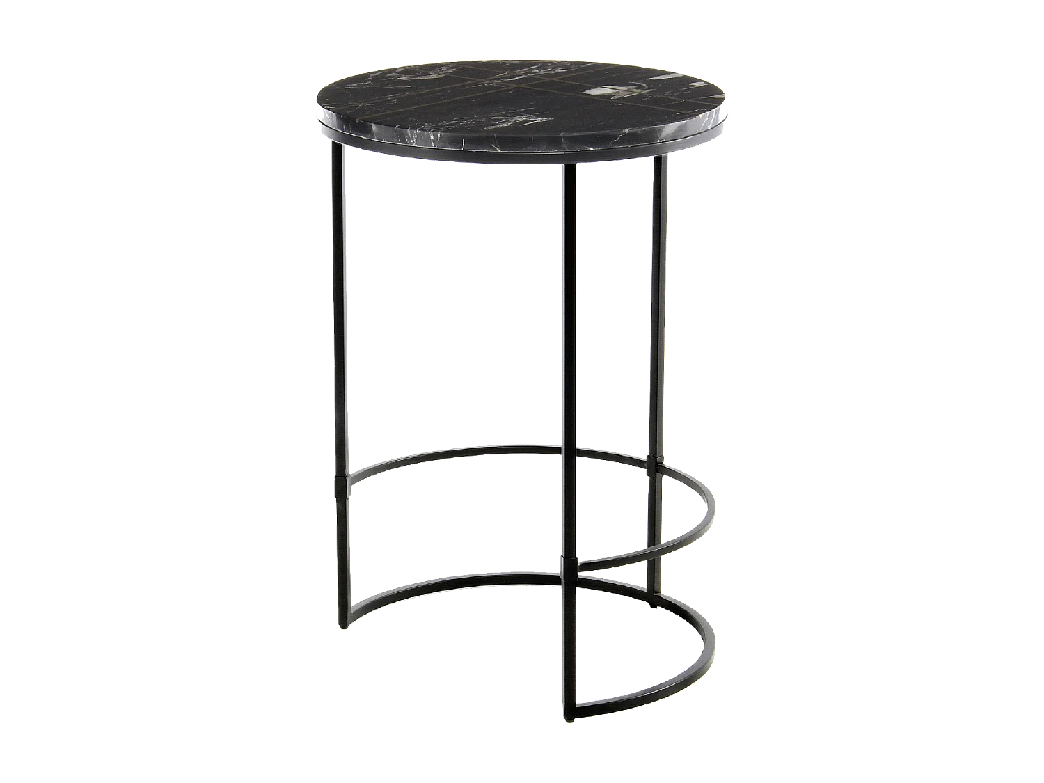 Table basse semi artisanal en marbre EKE 45x45 noir