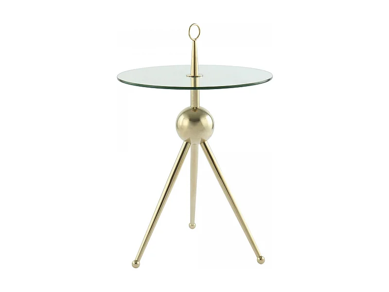 Table basse fait main en acier inoxydable ERO 46x46 or et clair