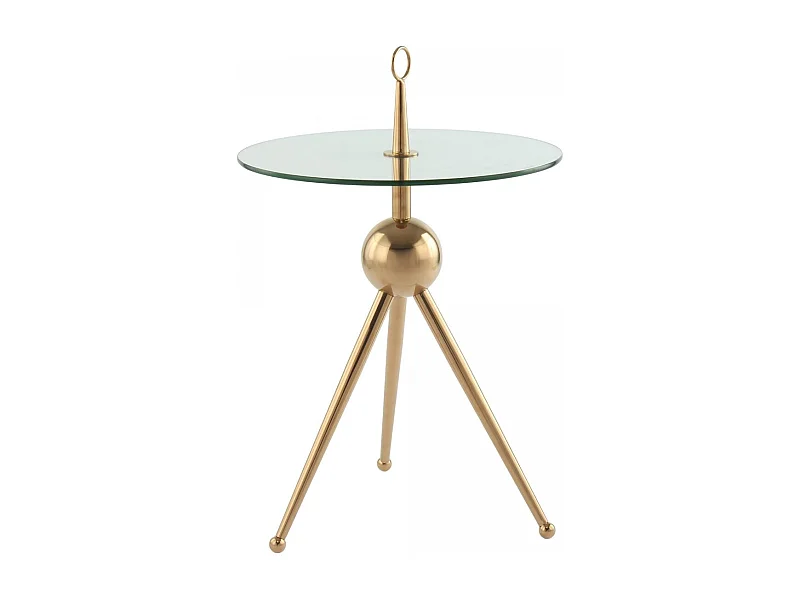 Table basse fait main en acier inoxydable ERO 46x46 rose or et clair