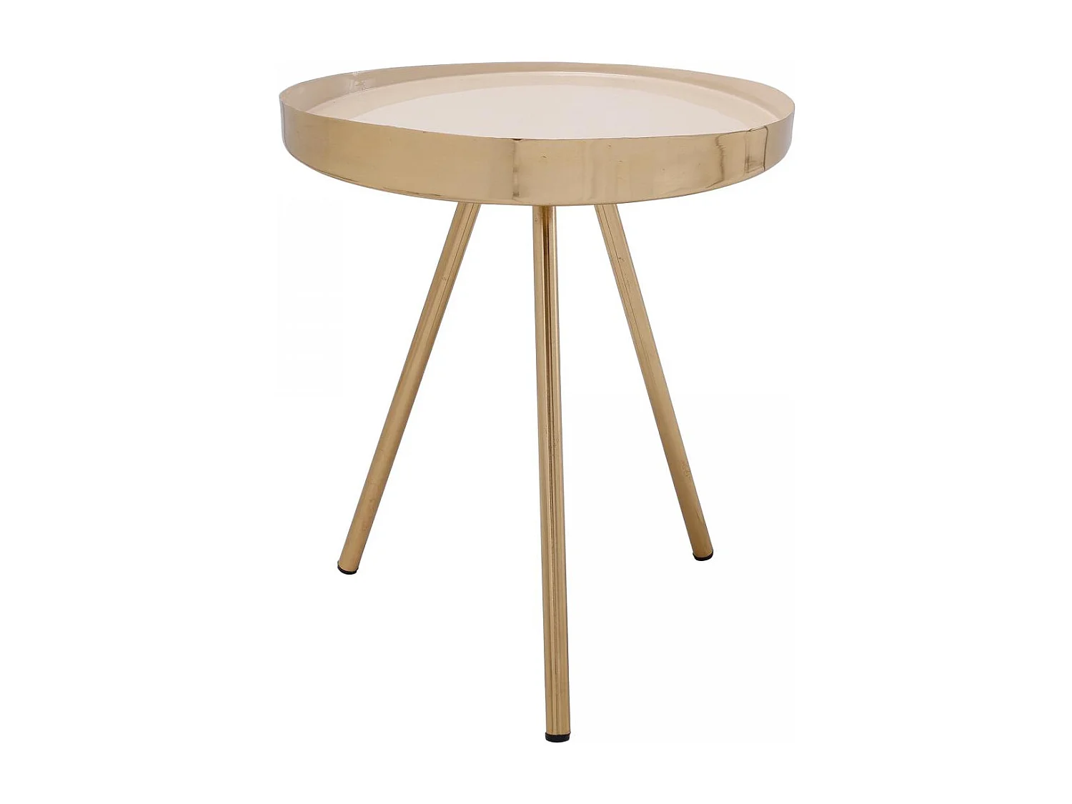 Table basse fait main en fer motif contemporain ECI 41x41 ivoire