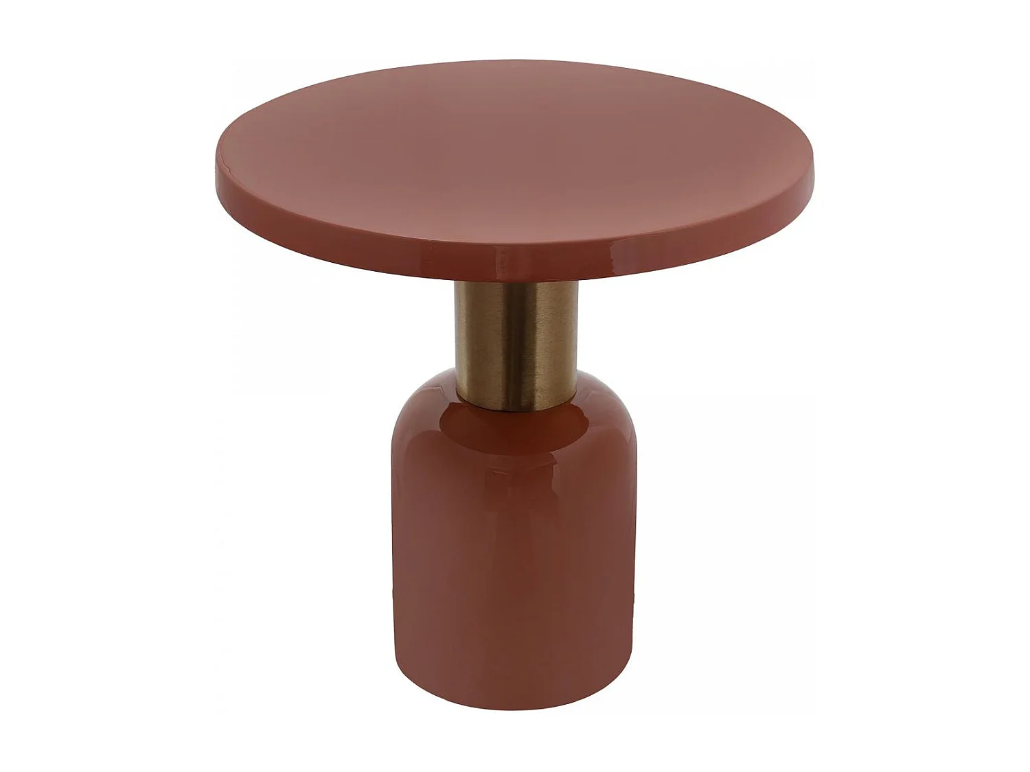 Table basse fait main en fer motif rétro-vintage EGA 51x51 corail