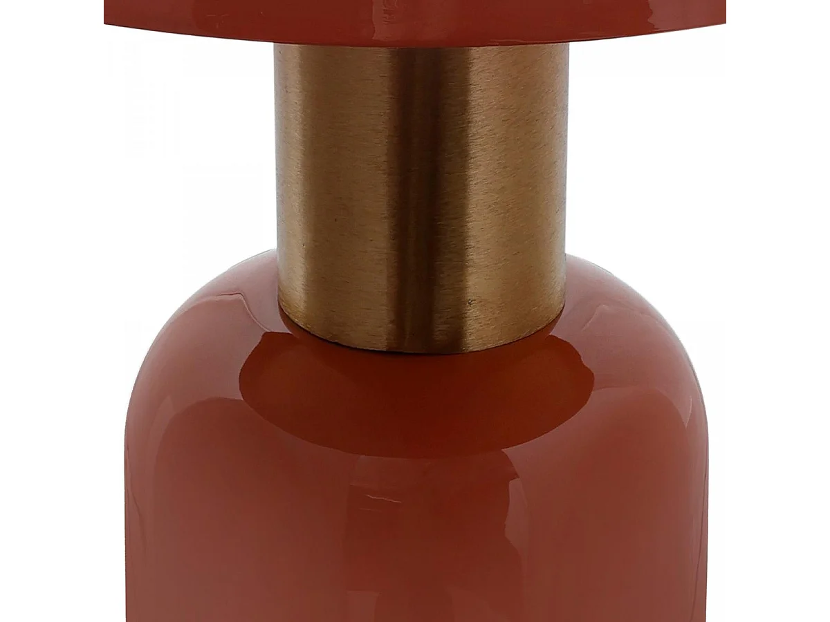 Table basse fait main en fer motif rétro-vintage EGA 51x51 corail