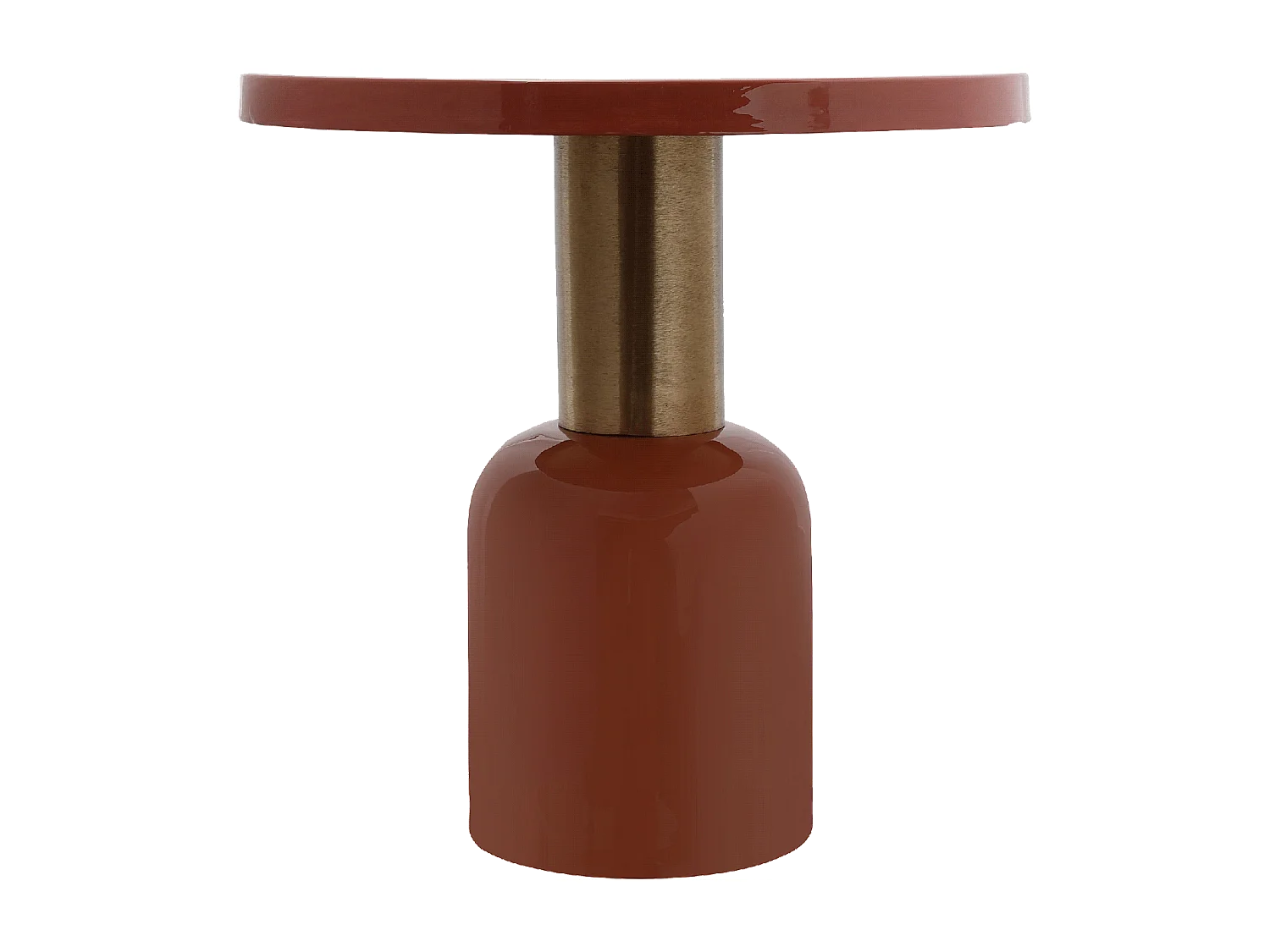 Table basse fait main en fer motif rétro-vintage EGA 51x51 corail