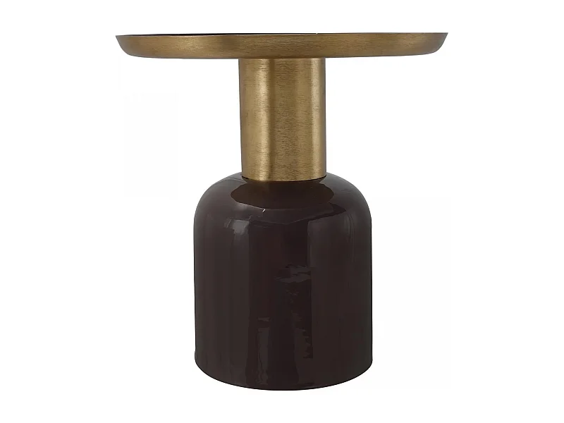 Table basse fait main en fer motif rétro-vintage EYA 41x41 or