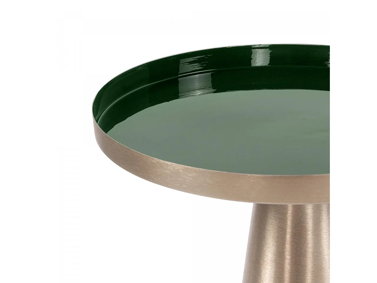 Table basse fait main en fer EYE 45x45 vert foncé