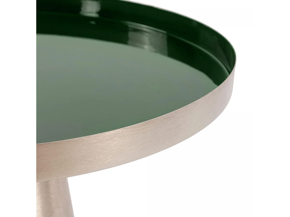 Table basse fait main en fer EYE 45x45 vert foncé