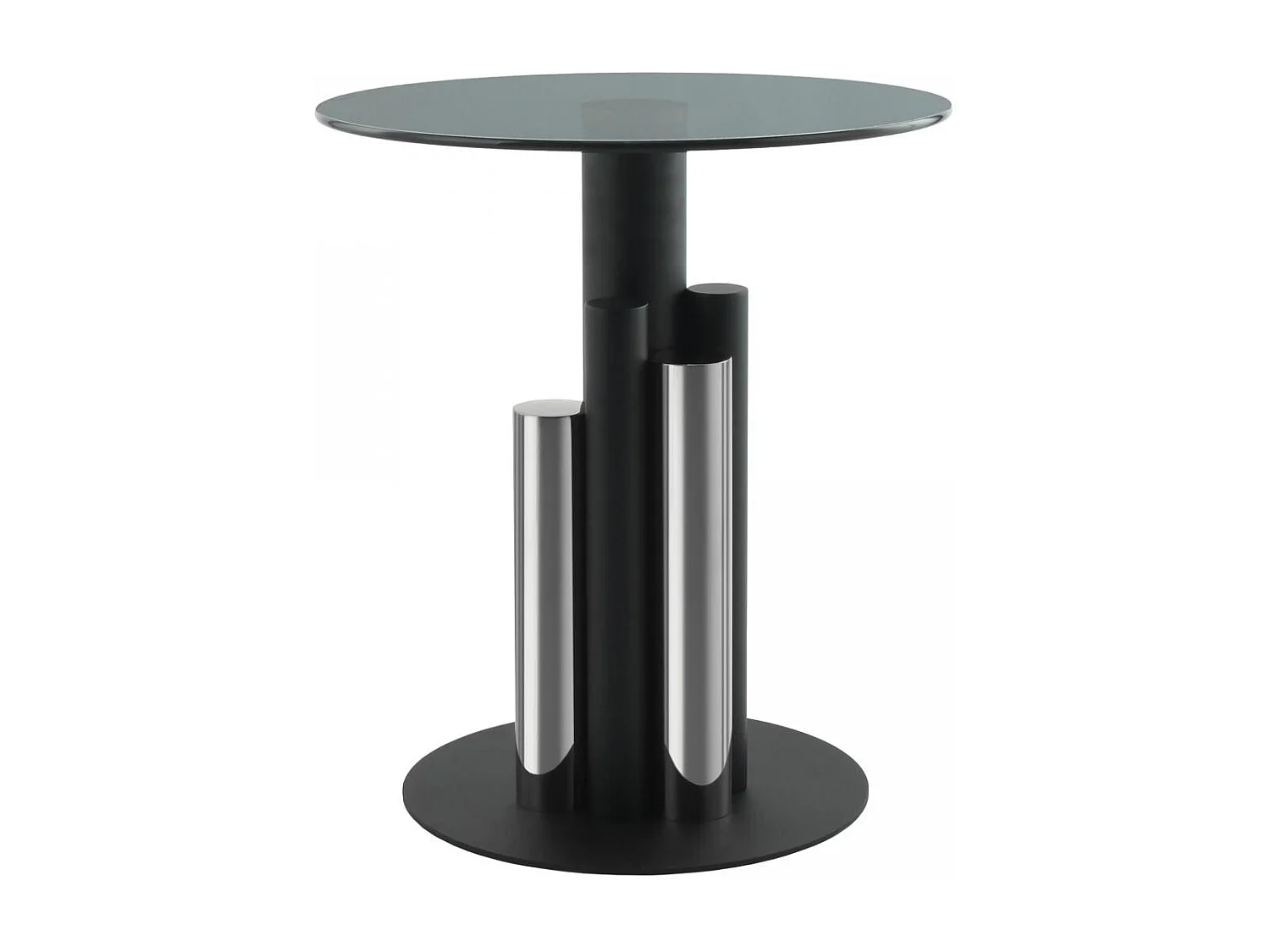 Table basse fait main en aluminium EHI 46x46 gris clair et gris foncé