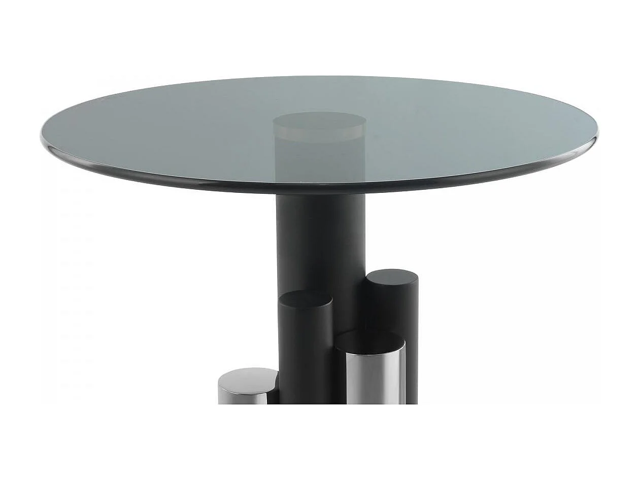 Table basse fait main en aluminium EHI 46x46 gris clair et gris foncé