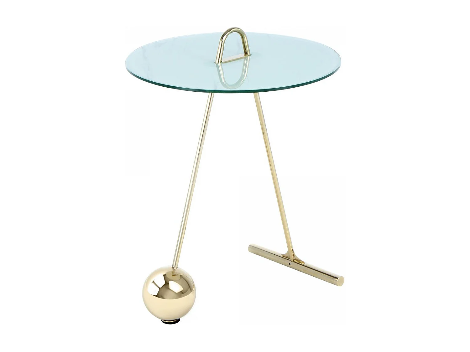 Table basse fait main en acier ELI 46x46 or et blanc