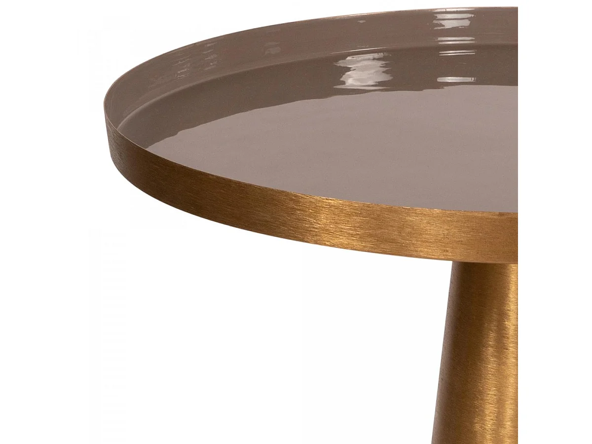 Table basse fait main en fer motif contemporain EBI 51x51 gris