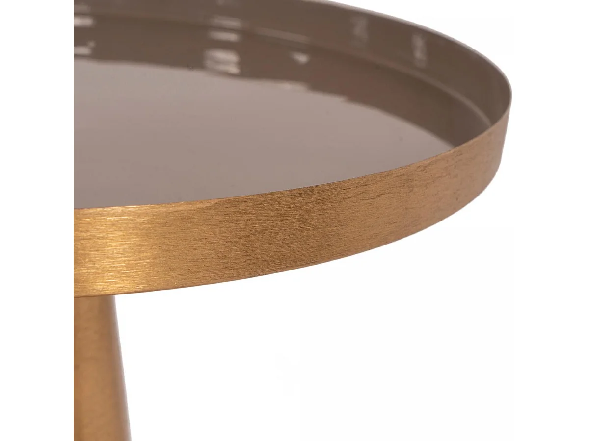 Table basse fait main en fer motif contemporain EBI 51x51 gris