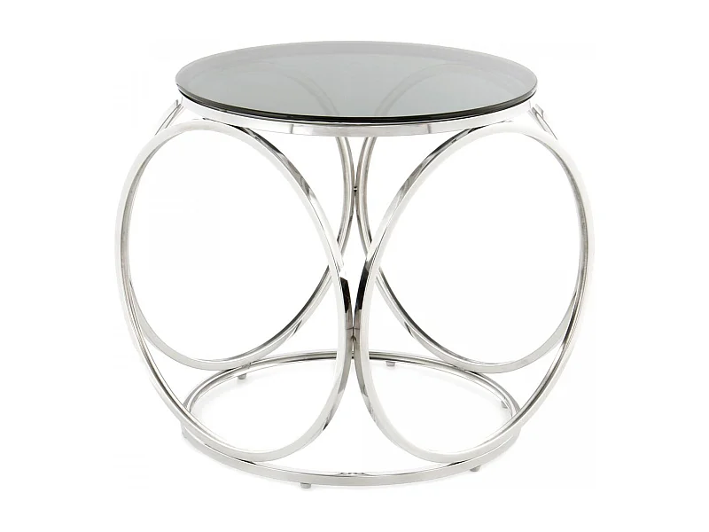 Table basse fait main en acier inoxydable ERU 50x50 noir et gris