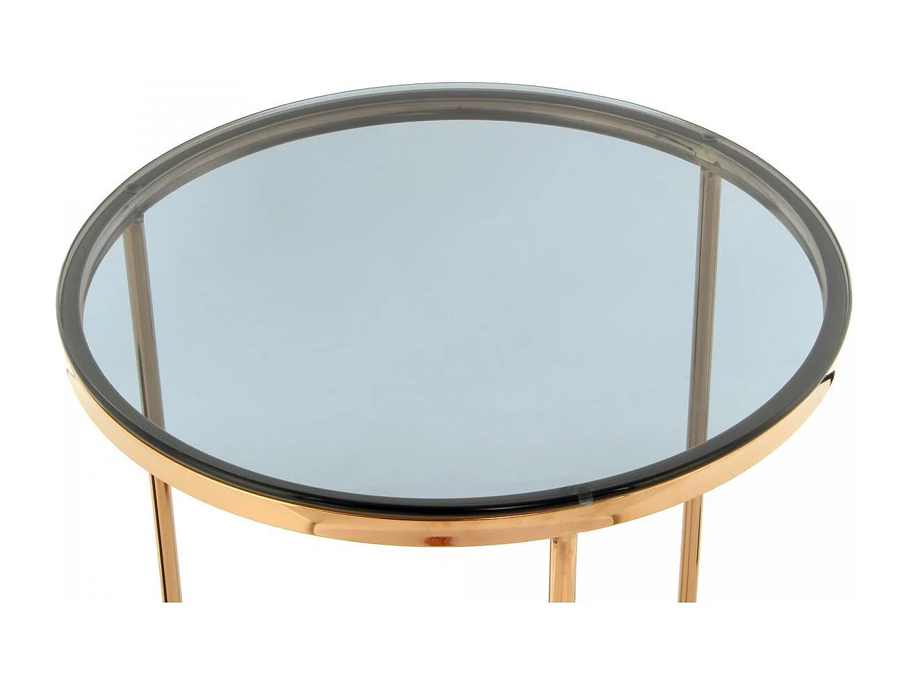 Table basse fait main en acier inoxydable EPO 50x50 gris et or rose