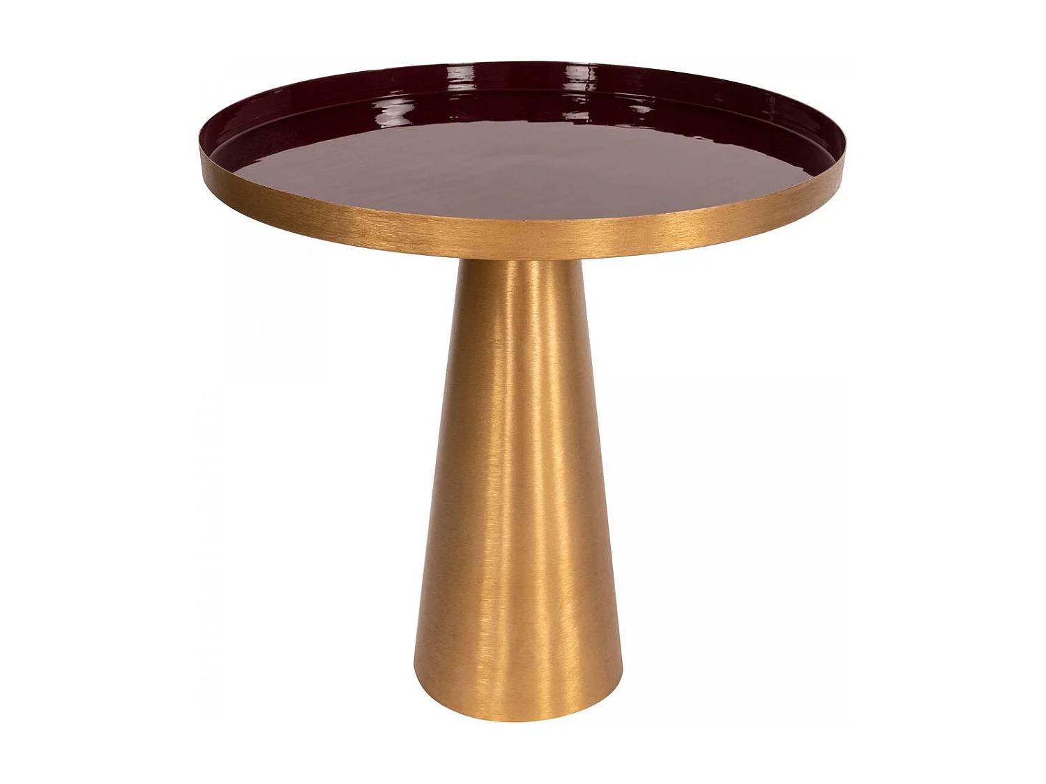 Table basse fait main en fer motif contemporain EBI 51x51 prune