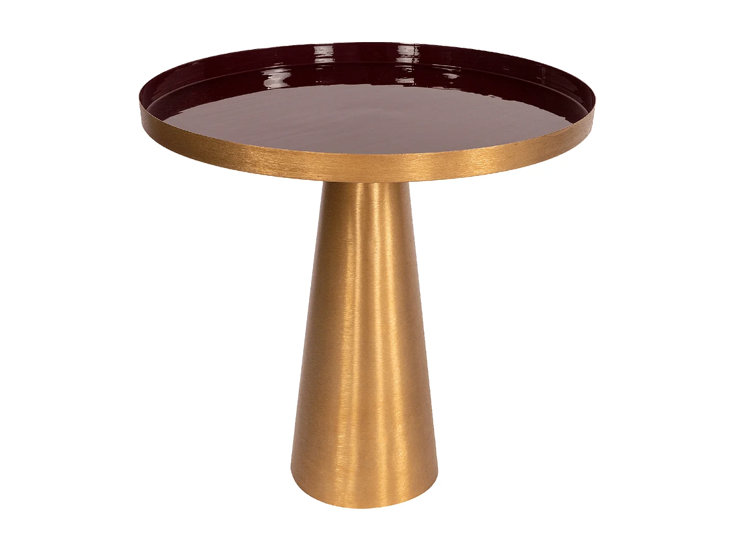 Table basse fait main en fer motif contemporain EBI 51x51 prune