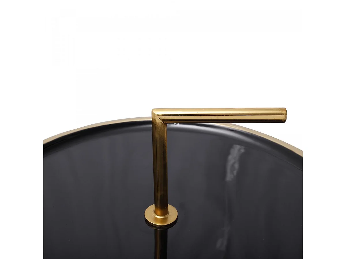 Table basse fait main en fer motif contemporain ESA 50x50 noir