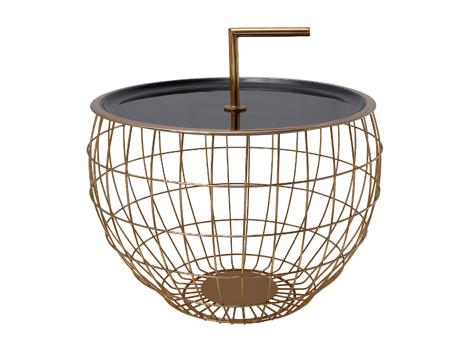 Table basse fait main en fer motif contemporain ESA 50x50 noir