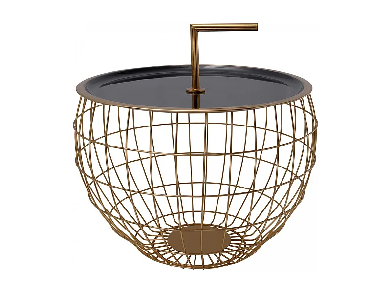 Table basse fait main en fer motif contemporain ESA 50x50 noir