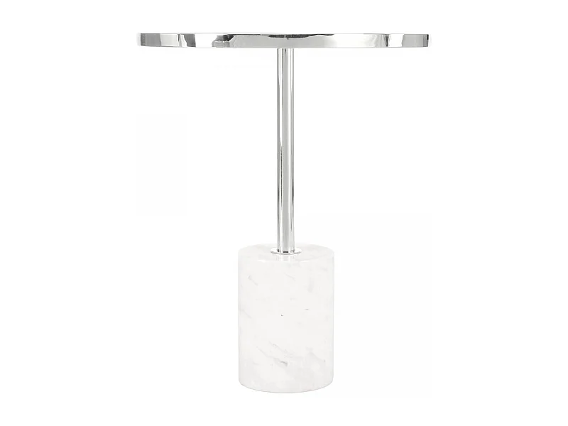 Table basse fait main en acier EHE 46x46 gris et blanc