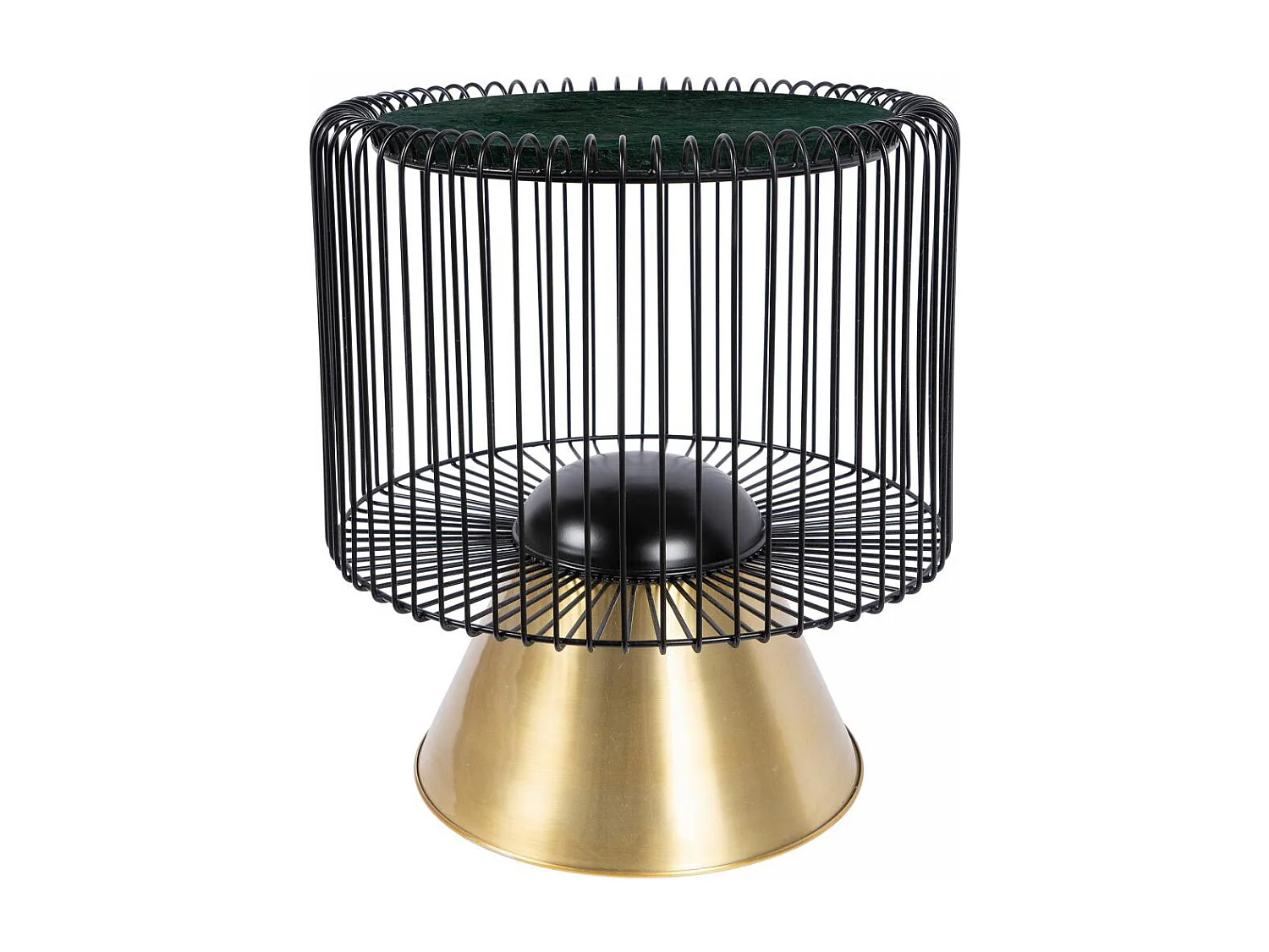 Table basse fait main en marbre EPE 51x51 vert et noir