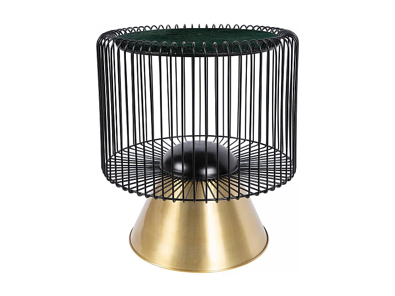 Table basse fait main en marbre EPE 51x51 vert et noir