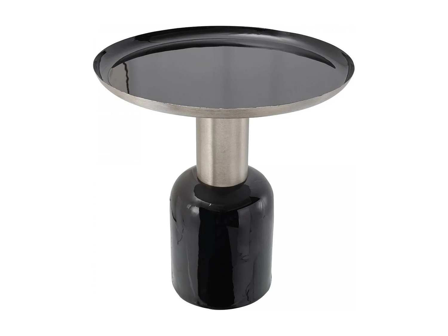 Table basse fait main en fer EVA 50x50 noir et gris