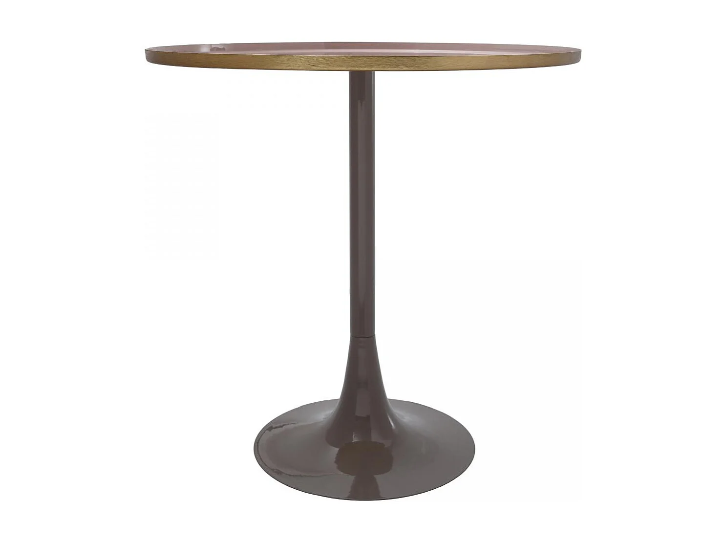 Table basse fait main en fer EXA 51x51 vieux rose et gris