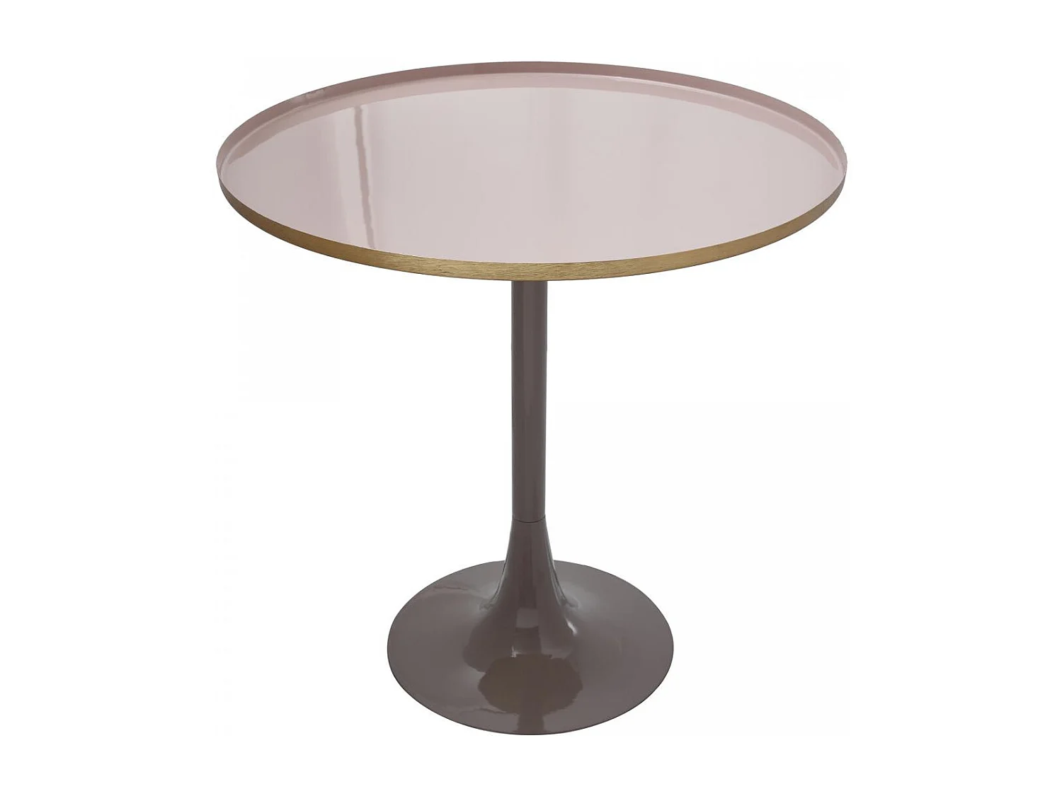 Table basse fait main en fer EXA 51x51 vieux rose et gris