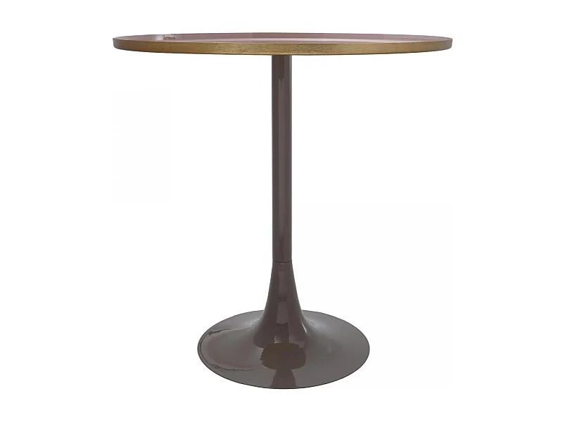 Table basse fait main en fer EXA 51x51 vieux rose et gris