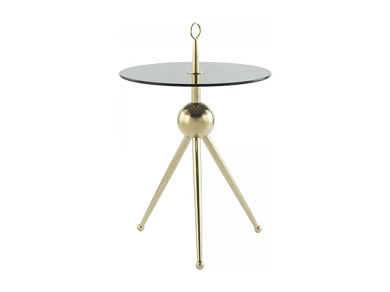 Table basse fait main en acier inoxydable ERO 46x46 crème