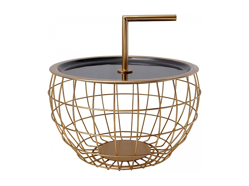 Table basse fait main en fer motif contemporain ESA 38x38 noir