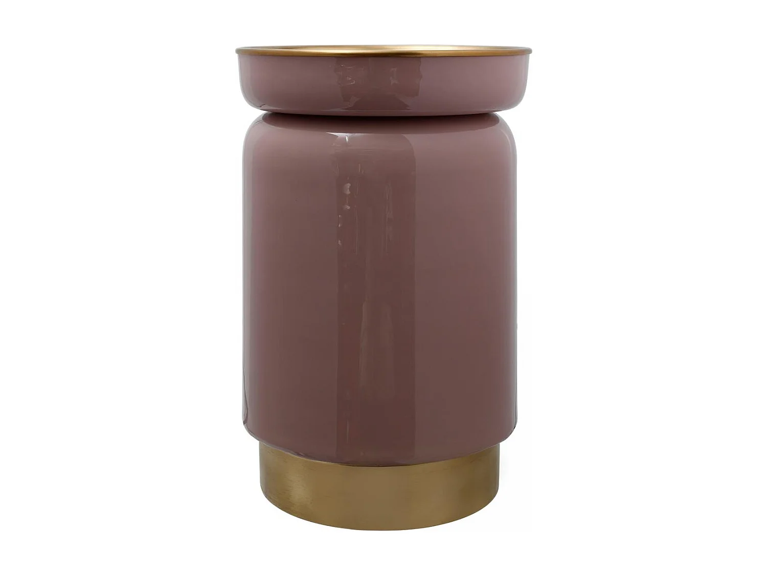 Table basse fait main en fer EJA 32x32 vieux rose et or