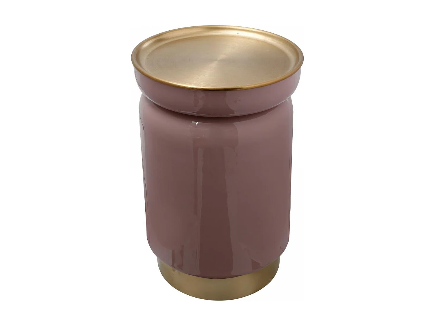 Table basse fait main en fer EJA 32x32 vieux rose et or