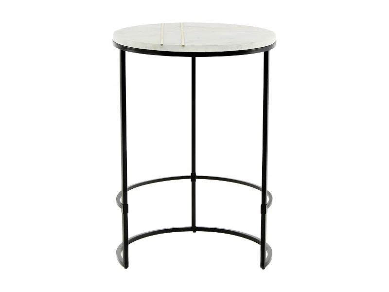 Table basse semi artisanal en marbre EKE 45x45 blanc