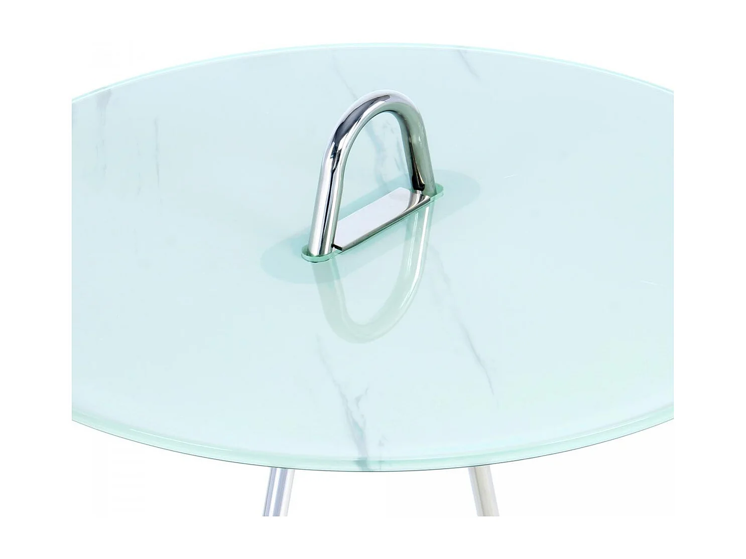 Table basse fait main en acier ELI 46x46 gris et blanc