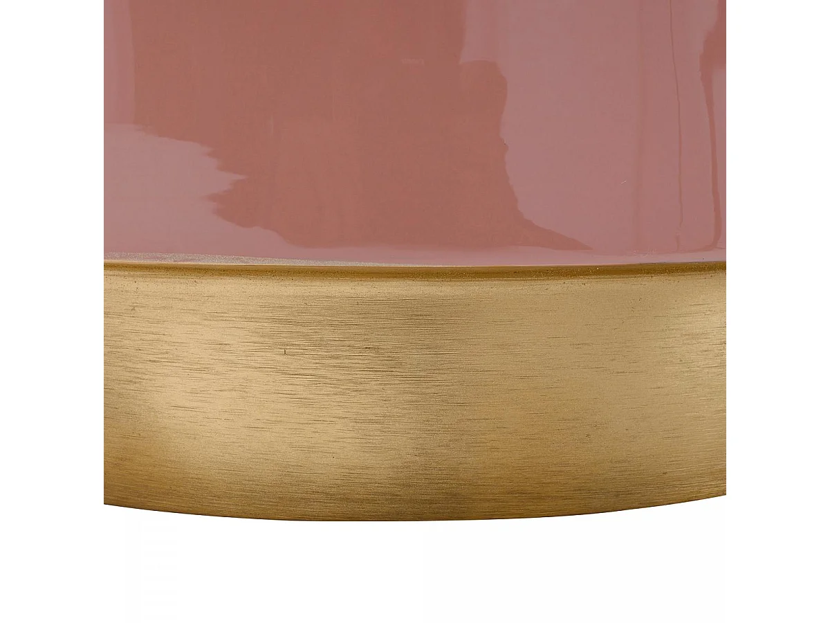 Table basse fait main en fer motif rétro-vintage ENA 35x35 rose