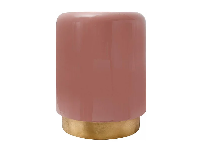 Table basse fait main en fer motif rétro-vintage ENA 35x35 rose