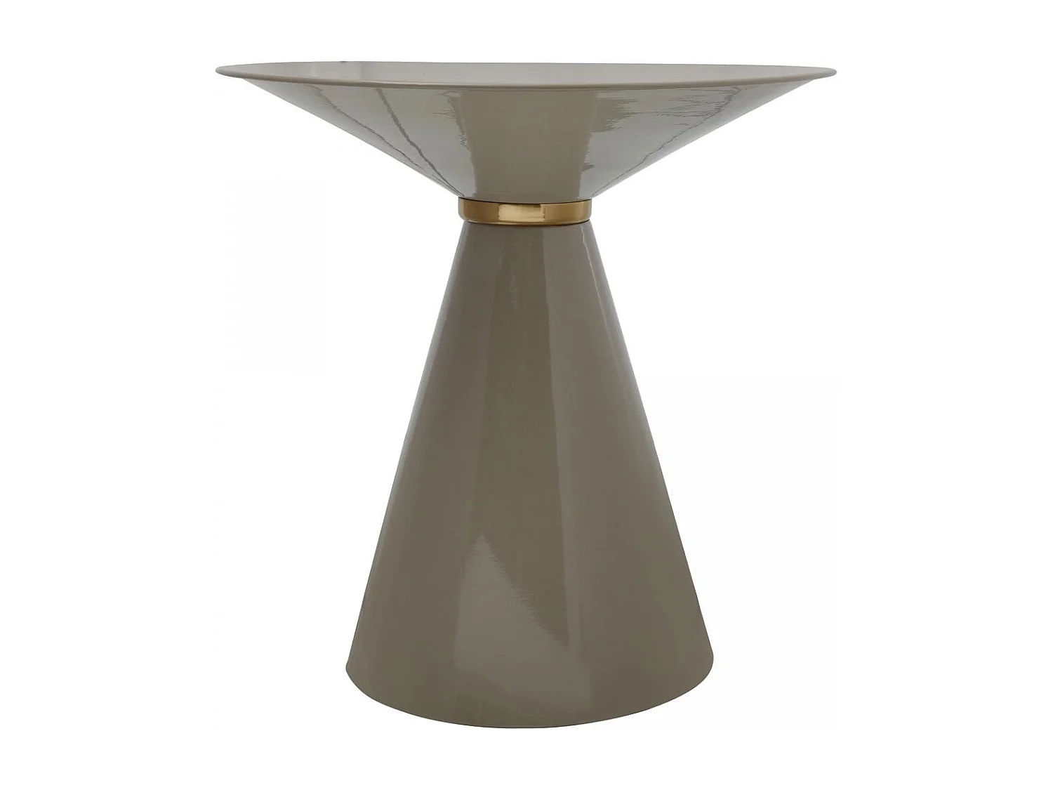 Table basse fait main en fer motif rétro-vintage EMA 47x47 taupe