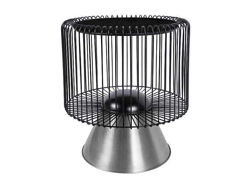 Table basse fait main en marbre EPE 51x51 noir et gris