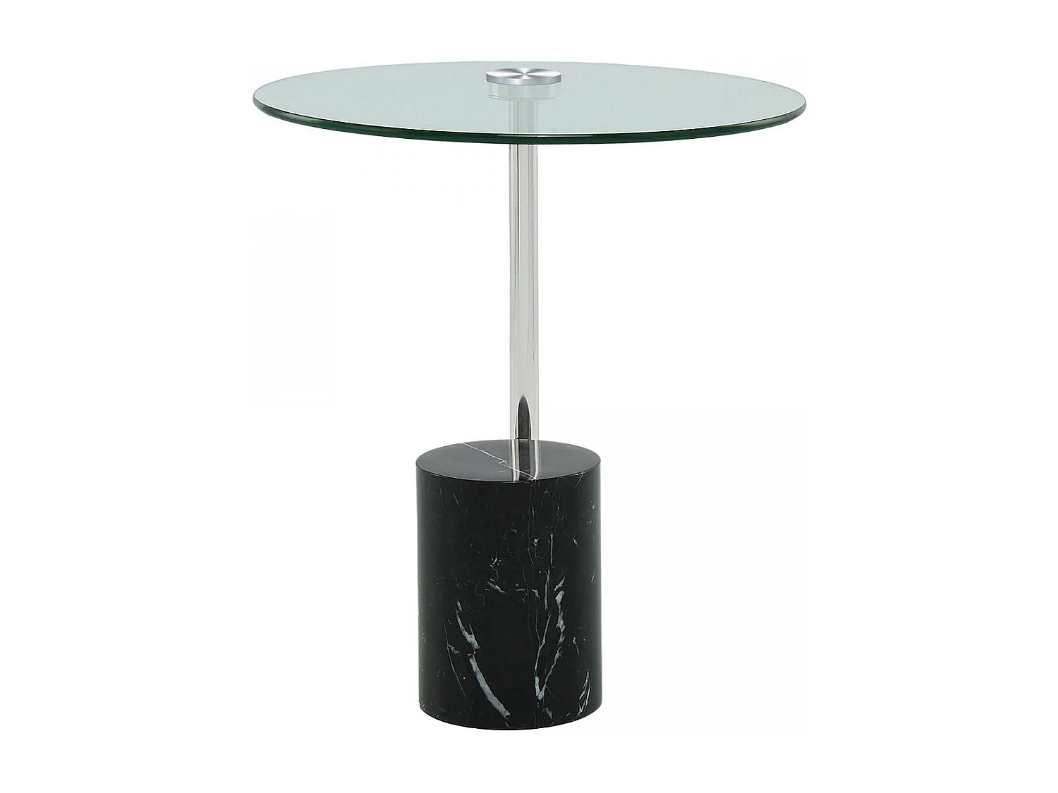 Table basse fait main en acier inoxydable EVI 44x44 noir et gris