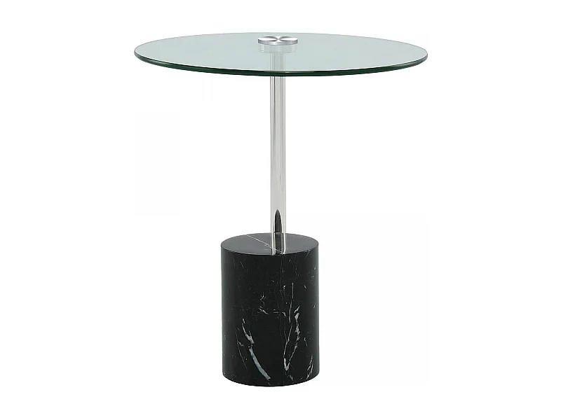 Table basse fait main en acier inoxydable EVI 44x44 noir et gris