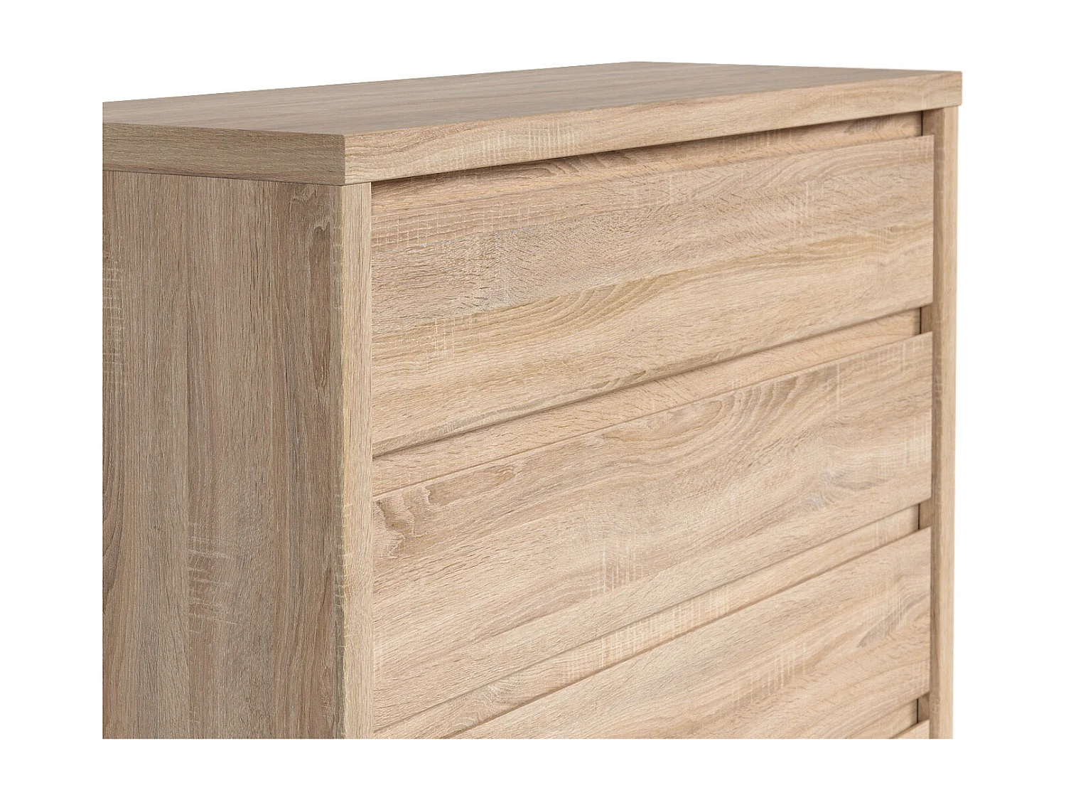Commode Buffet Meuble de rangement à 4 tiroirs, coloris chêne Sonoma - Longueur 105 x Profondeur 40,5 x Hauteur 92 cm