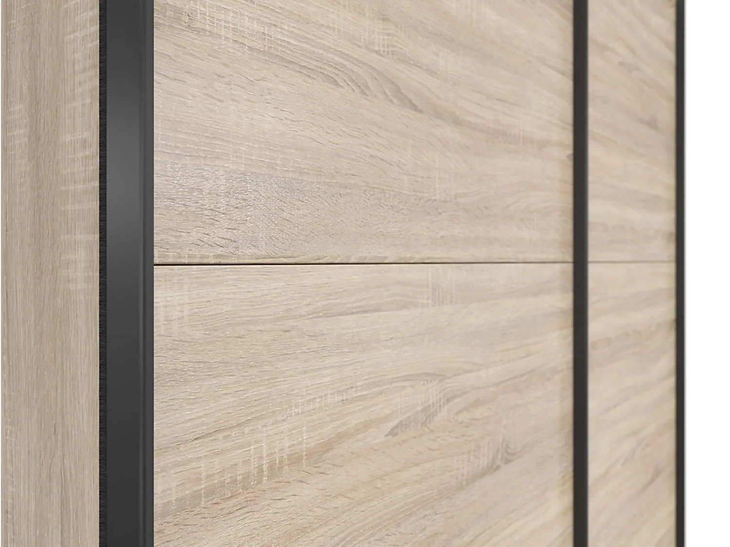 Armoire à 2 portes coulissante coloris chêne Sonoma - Longueur 153,5 x Profondeur 60 x Hauteur 195,5 cm