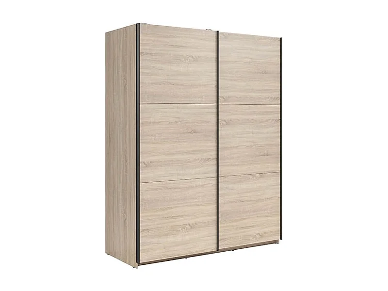 Armoire à 2 portes coulissante coloris chêne Sonoma - Longueur 153,5 x Profondeur 60 x Hauteur 195,5 cm