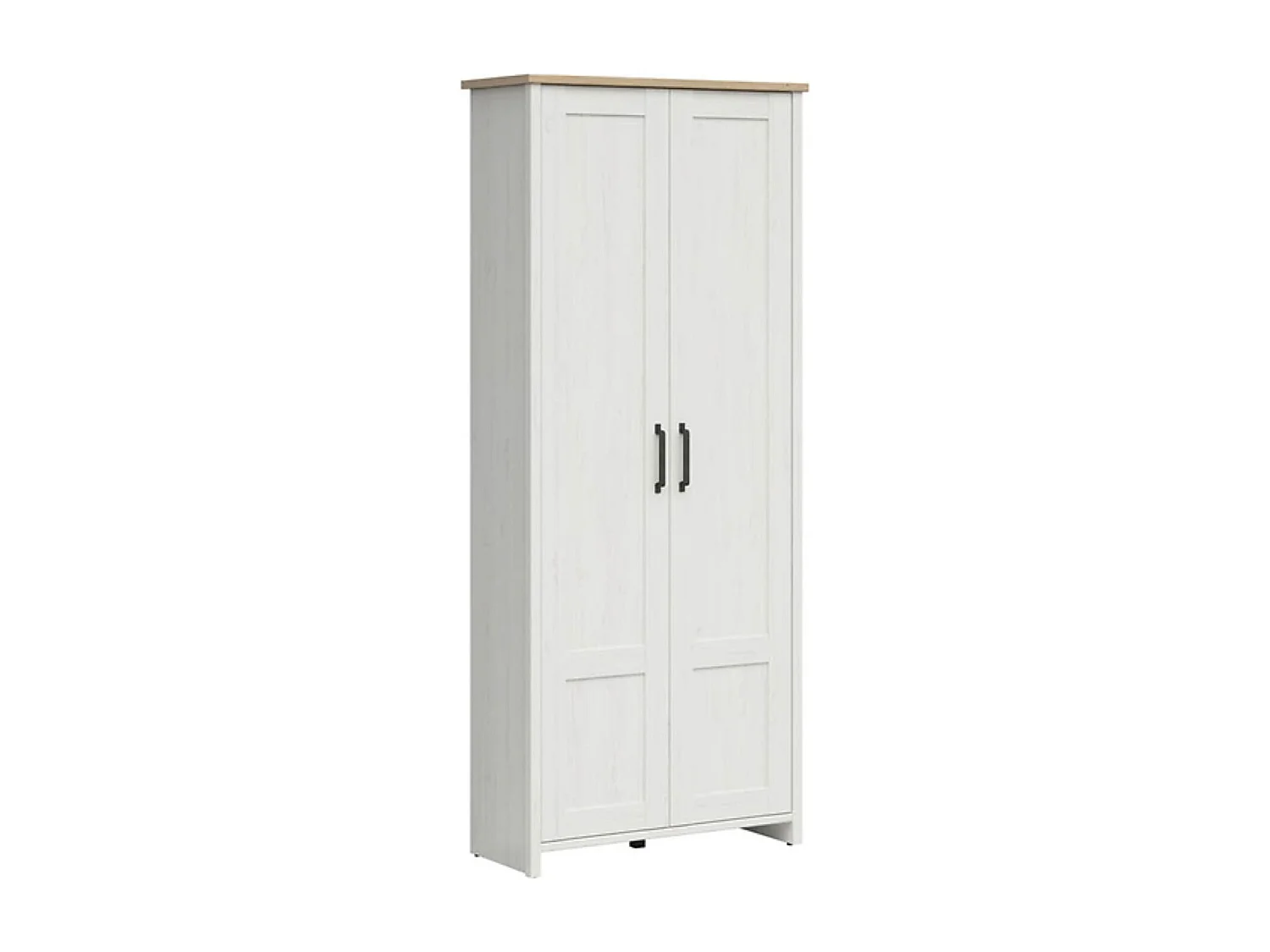 Armoire Placard à deux portes , coloris Blanc pin andersen/Chêne clair - Longueur 84,5 x Profondeur 36,5 x Hauteur 200,5 cm