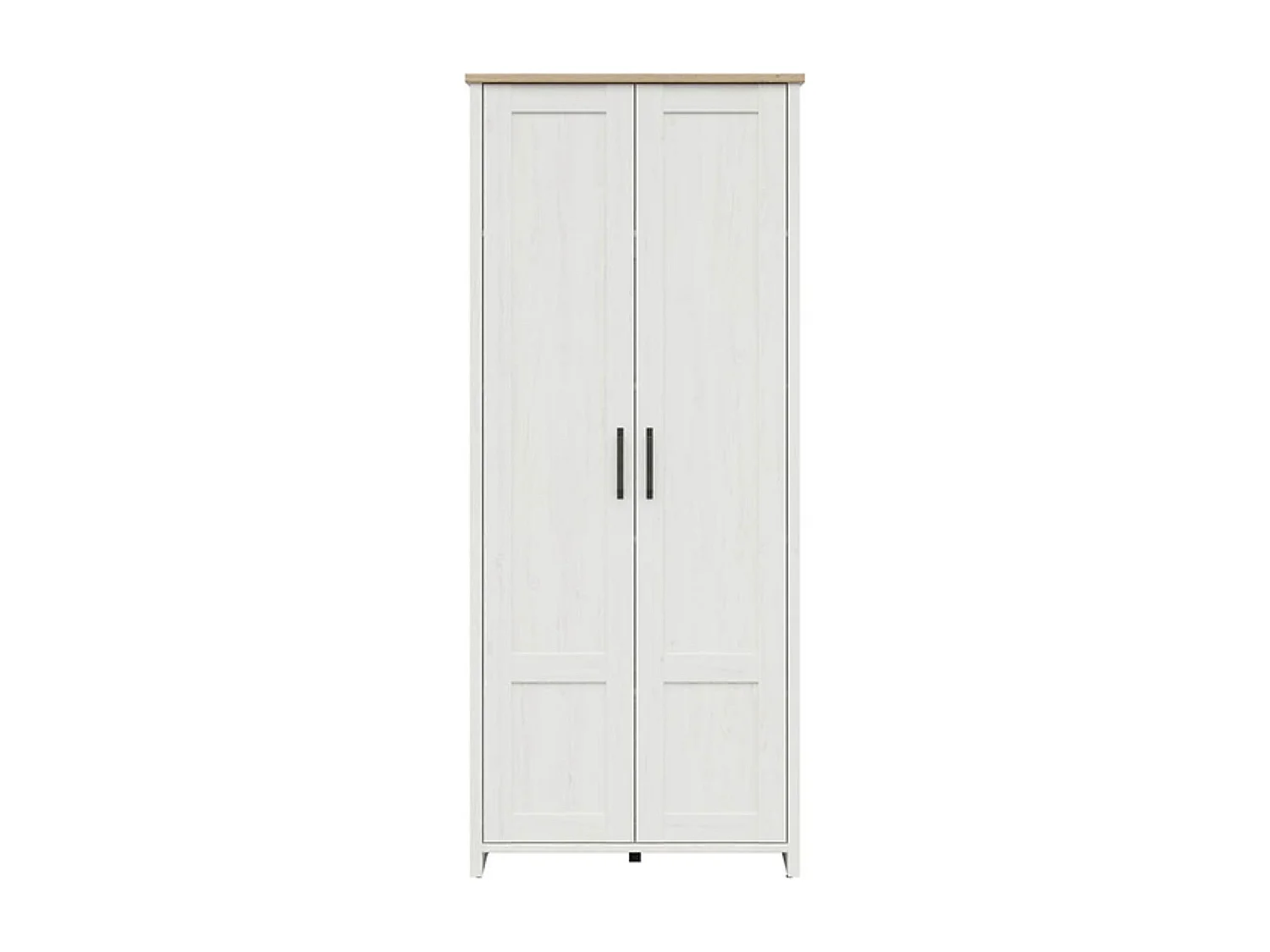 Armoire Placard à deux portes , coloris Blanc pin andersen/Chêne clair - Longueur 84,5 x Profondeur 36,5 x Hauteur 200,5 cm