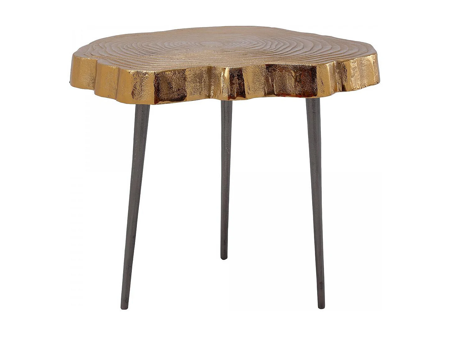 Table basse fait main en aluminium motif contemporain ESU 56x65 or
